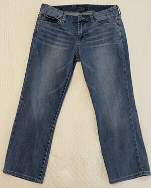 Women's Lucky Brand Sweet Jean Crop Blue Denim Faded Wash Size 8/29